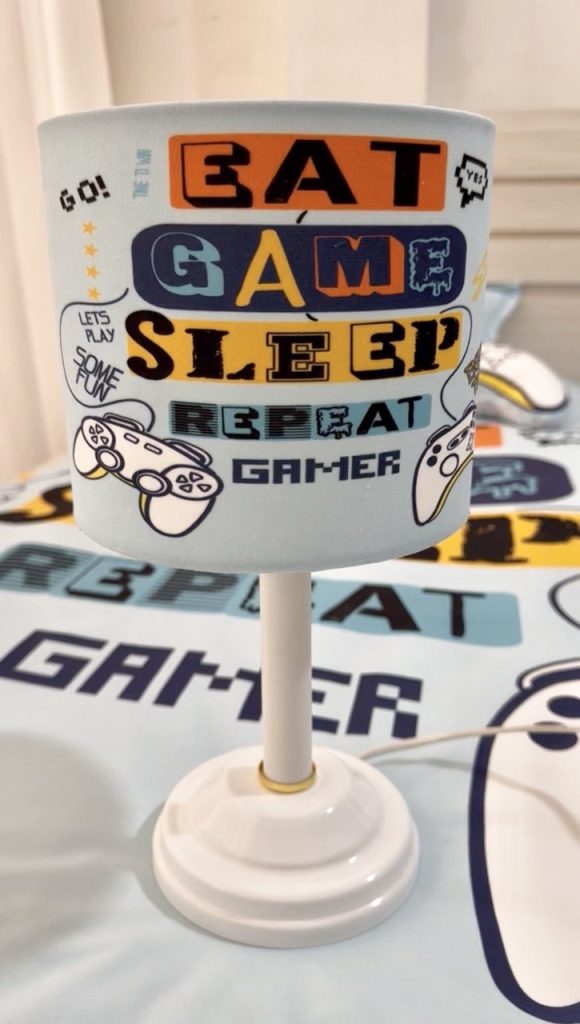 آباژور ست اتاق نوجوان طرح Eat Game Sleep Repeat